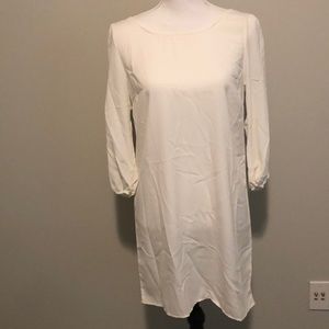 White mid sleeve dress